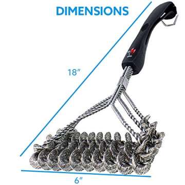Kona Safe/Clean Grill Brush - Bristle Free BBQ Grill Brush for Outdoor Grill- 100% Rust Resistant St...