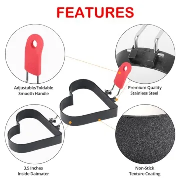 Heart Shaped Egg Ring Set - Fun Kitchen Gadgets for All Ages