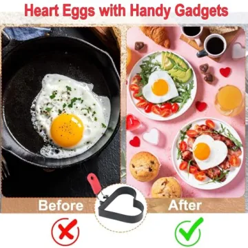 Heart Shaped Egg Ring Set - Fun Kitchen Gadgets for All Ages