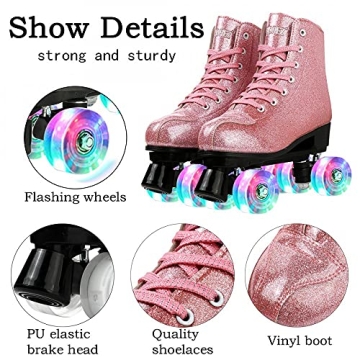 Simcat Sparkly High-top Roller Skates for All Ages