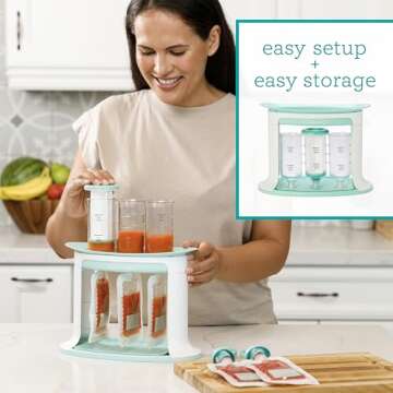 Infantino Squeeze Station for Homemade Baby Food, Pouch Filling Station for Puree Food for Babies an...