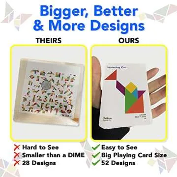 3 Bees & Me 2 Wooden Tangram Shapes Puzzle Toys with 52 Pattern Cards for Kids and Adults - Montessori Wood Toy, STEM Shape Puzzles Manipulatives Games, Educational Tangrams for Kids