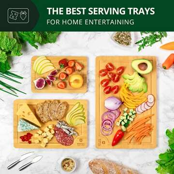 Wood Cutting Board Set for Vegetables - Premium Quality