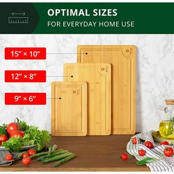 Wood Cutting Board Set for Vegetables - Premium Quality