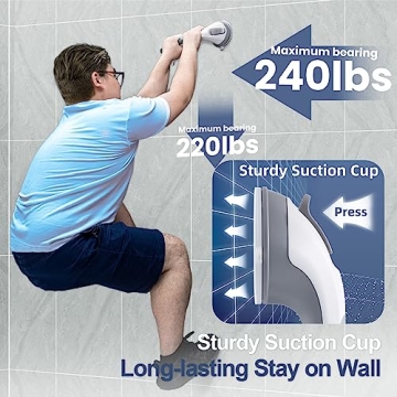 TAILINK Shower Grab Bar Suction Cup Safety Handrail 16-Inch