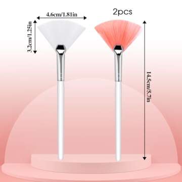 2 Pcs Fan Brush Facial Mask Brush Soft Makeup Mask Applicator Brushes Tools Facial Brushes Acid Appl...