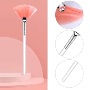 2 Pcs Fan Brush Facial Mask Brush Soft Makeup Mask Applicator Brushes Tools Facial Brushes Acid Applicator Esthetician Brush for Women Girls Mud Clay Mask, Makeup Peel, Purple & Pink Brush
