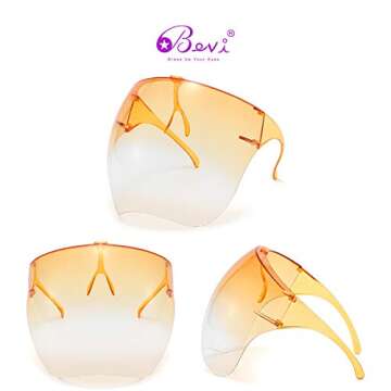 Bevi Goggle Sunglasses Visor Full Face Cover UV 400 Daily Entertainment Protective Eyewear FSCC15
