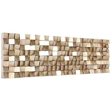 Empire Art Direct Textured II Rugged Blocks with Gold Leaf, 3D Wood Wall Art, Ready to Hang, 72" x 2...