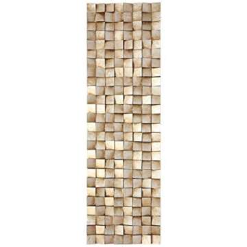 Empire Art Direct Textured II Rugged Blocks with Gold Leaf, 3D Wood Wall Art, Ready to Hang, 72" x 22", Living Room,Bedroom