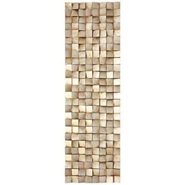 Empire Art Direct Textured II Rugged Blocks with Gold Leaf, 3D Wood Wall Art, Ready to Hang, 72" x 22", Living Room,Bedroom