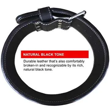 Steel Sweat Powerlifting Belt for Weight Lifting - 4" Wide by 10mm Thick - Single Prong Heavy Duty Adjustable Weightlifting Belt, High Grade Leather - BOLT Black Large