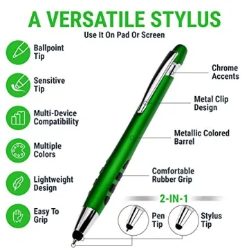 Stylus Pen for Touch Screens & Ballpoint Writing Pen