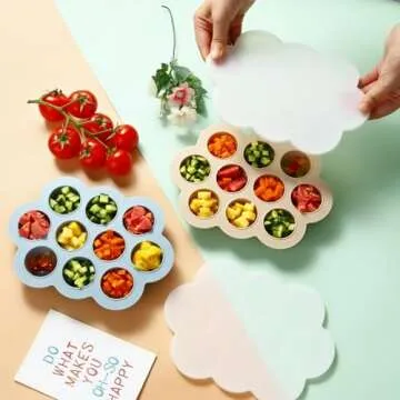 PandaEar 2 Pack Baby Food Freezer Tray for Homemade Meals