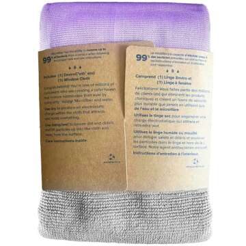 Window Cleaning Cloth & Enviro Cloth - Streak-Free with Just Water, Reusable & Machine Washable Micr...