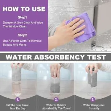 Window Cleaning Cloth & Enviro Cloth - Streak-Free with Just Water, Reusable & Machine Washable Microfiber Cloth for Crystal Clear Glass.Quality Replacement For Norwex Window Cloth Basic Package Cloth