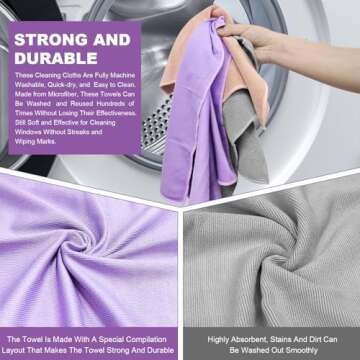 Window Cleaning Cloth & Enviro Cloth - Streak-Free with Just Water, Reusable & Machine Washable Microfiber Cloth for Crystal Clear Glass.Quality Replacement For Norwex Window Cloth Basic Package Cloth