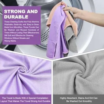 Window Cleaning Cloth & Enviro Cloth - Streak-Free with Just Water, Reusable & Machine Washable Microfiber Cloth for Crystal Clear Glass.Quality Replacement For Norwex Window Cloth Basic Package Cloth