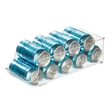 iDesign BPA-Free Plastic Water Bottle and Drink Holder Fridge Organizer Bin for Kitchen, Basement, G...