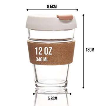 Eco-Friendly Reusable Coffee Cup 12oz with Cork Band