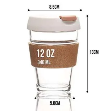 Eco-Friendly Reusable Coffee Cup 12oz with Cork Band