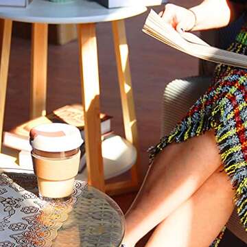 Eco-Friendly Reusable Coffee Cup 12oz with Cork Band