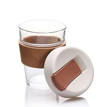 Eco-Friendly Reusable Coffee Cup 12oz with Cork Band