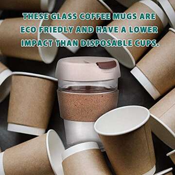 Eco-Friendly Reusable Coffee Cup 12oz with Cork Band