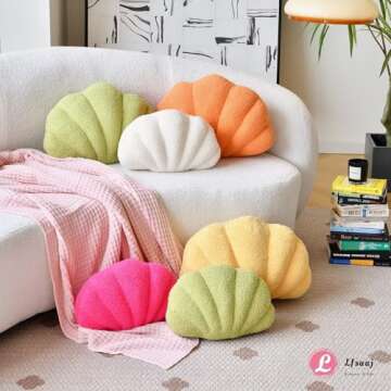 Beige Seashell Throw Pillow - Comfort & Decor Charm