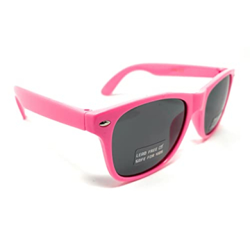 Retro Kids Sunglasses - 80's Style in Pink & Smoke