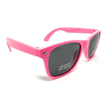 Retro Kids Sunglasses - 80's Style in Pink & Smoke