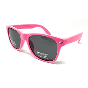 Retro Kids Sunglasses - 80's Style in Pink & Smoke