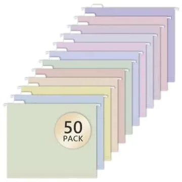 GOGODUCKS 50pcs Colorful Hanging File Folders for Organization