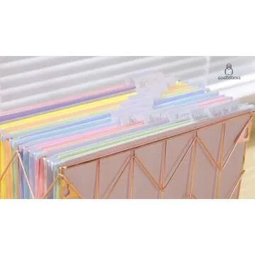 GOGODUCKS 50pcs Colorful Hanging File Folders for Organization