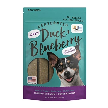 Pet Jerky Factory Premium Duck and Blueberry 5 oz. Dog Jerky Treats | 100% Human Grade | USA Made | ...