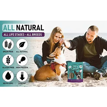 Premium Duck and Blueberry Jerky Treats for Dogs