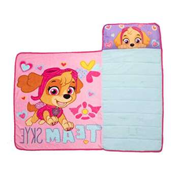 Paw Patrol Team Skye Toddler Nap-Mat Set - Includes Pillow and Plush Blanket – Great for Girls Napping During Daycare or Preschool - Fits Toddlers, Pink
