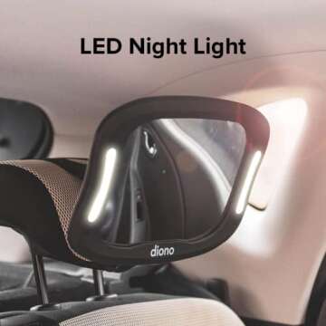 Diono Easy View XXL Baby Car Mirror with Extra Wide View, Safety Car Seat Mirror for Rear Facing Inf...
