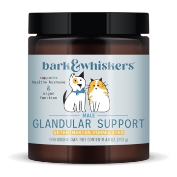Bark & Whiskers Male Glandular Support, 4 Oz. (113 g), 75 Scoops, Supports Healthy Hormone and Organ...