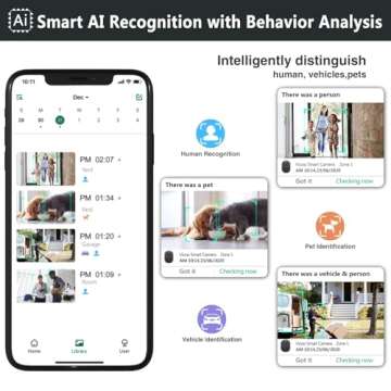 DCT Magnetic Cameras for Home Security: No Drilling Instant Installation - Wireless WiFi Cam for Outdoor - Motion Detection - Color Night Vision - SD/Cloud Storage