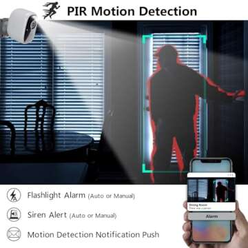 DCT Magnetic Cameras for Home Security: No Drilling Instant Installation - Wireless WiFi Cam for Outdoor - Motion Detection - Color Night Vision - SD/Cloud Storage