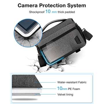 BAGSMART Small Camera Bag for Photographers, Compact Camera Shoulder Bags for DSLR/SLR/Mirrorless Ca...