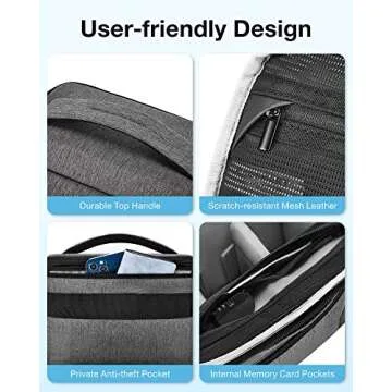 BAGSMART Small Camera Bag for Photographers, Compact Camera Shoulder Bags for DSLR/SLR/Mirrorless Cameras, Waterproof Crossbody Camera Case with Tripod Holder, Grey