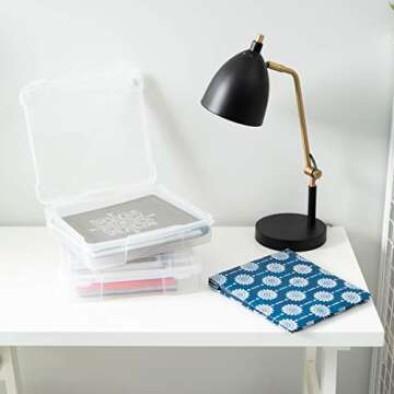 IRIS USA Clear Scrapbook Paper Storage, 6 Pack Set