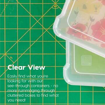 IRIS USA Clear Scrapbook Paper Storage, 6 Pack Set