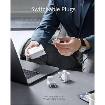 USB C, Anker, GaN & PIQ 3.0 2-Port Type-C Charger with Intelligent Power Allocation, PowerPort III 2-Port 60W, US/UK/EU Plug for Travel, for MacBook, iPad Pro, iPhone, Galaxy and More