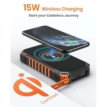 Riapow Solar Charger Power Bank 26800mAh Wireless Portable Charger with USB C – PD QC 3.0 Fast Charging Solar Phone Charger, Solar Battery Pack with Flashlight for Phone Tablet, Camping, Outdoors