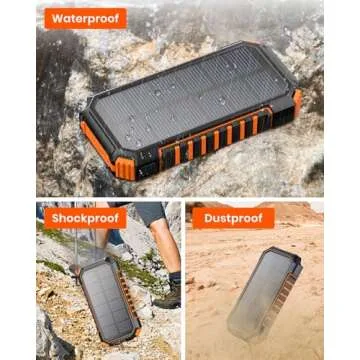 Riapow Solar Charger Power Bank 26800mAh Wireless Portable Charger with USB C – PD QC 3.0 Fast Charging Solar Phone Charger, Solar Battery Pack with Flashlight for Phone Tablet, Camping, Outdoors