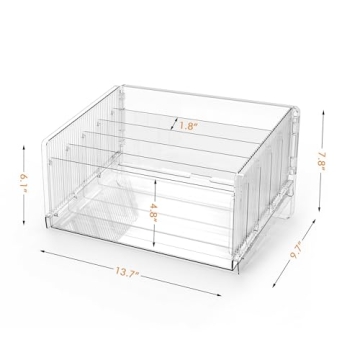 Cuukie File Sorter: 5-section Acrylic Desk Organizer