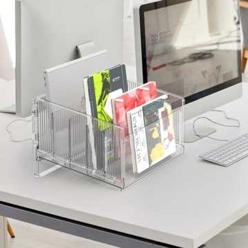 Cuukie File Sorter: 5-section Acrylic Desk Organizer